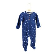 Wholesale - NAVY SINGLE FASHION FOOTED COVERALL-VELOUR C/P 48, UPC: 191655226171